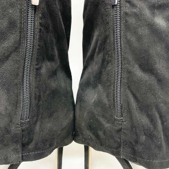 Nine West Women's Macken 2 Heels Faux Suede Open Toe Shoes Black Size 8M - Picture 12 of 12